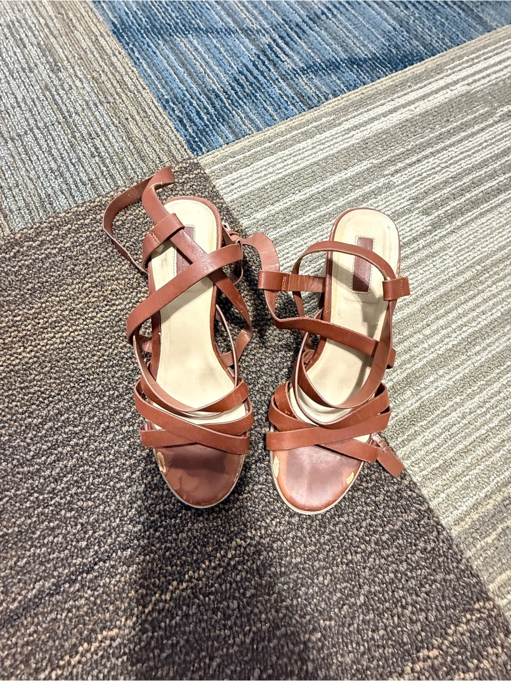 Forever 21 Brown Strappy Leather Sandals